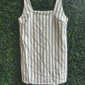 Rylee + Cru Vertical Stripe Square-Neck Tank in Blue and White